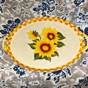 Vintage Temptations by Tara Country Sunflower Rare Oval Platter
